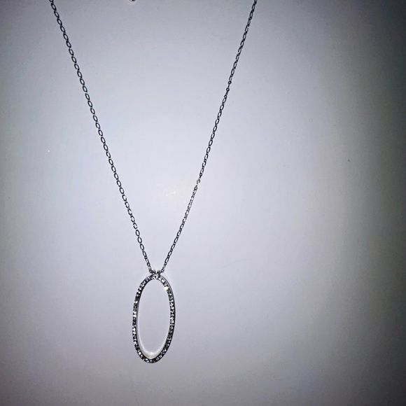 Brand New Cookie Lee small gemstone accents Silver Oval Pendant Necklace - Picture 7 of 8